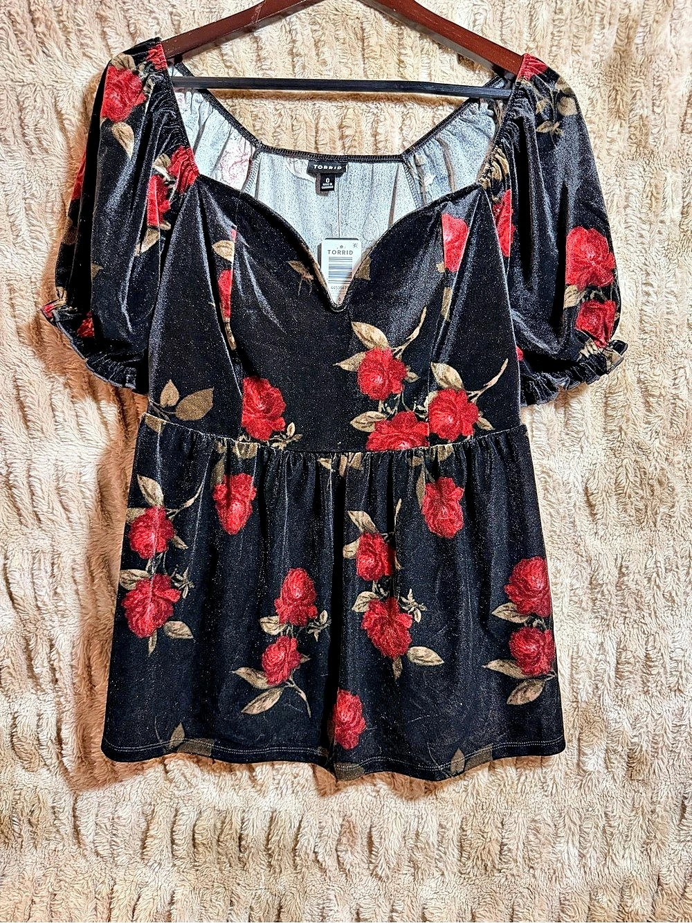 Torrid Floral Mini Dress in Black & Red Size 0 NWT